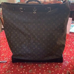 Authentic Louis Vuitton black Macassar steamer bag